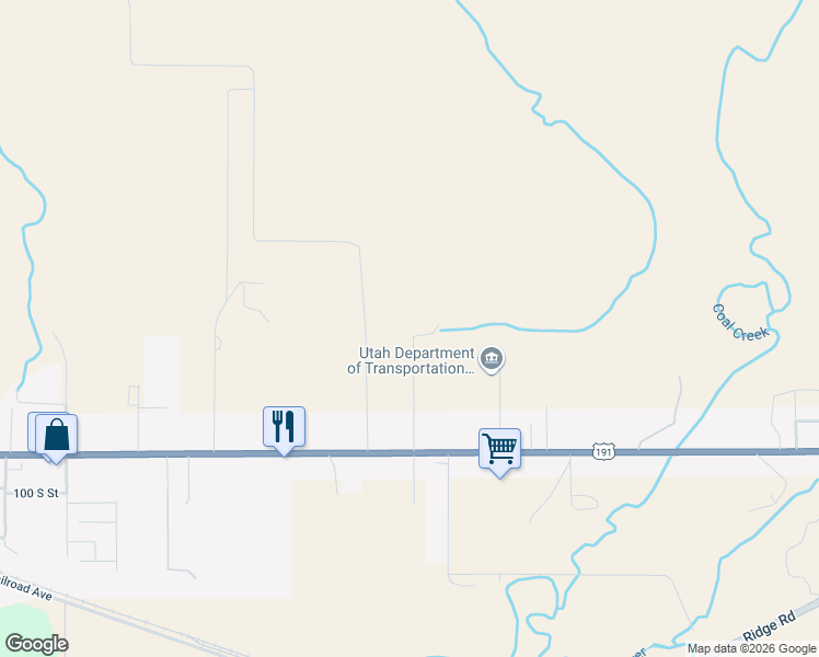 map of restaurants, bars, coffee shops, grocery stores, and more near 275 North 1285 East in Wellington