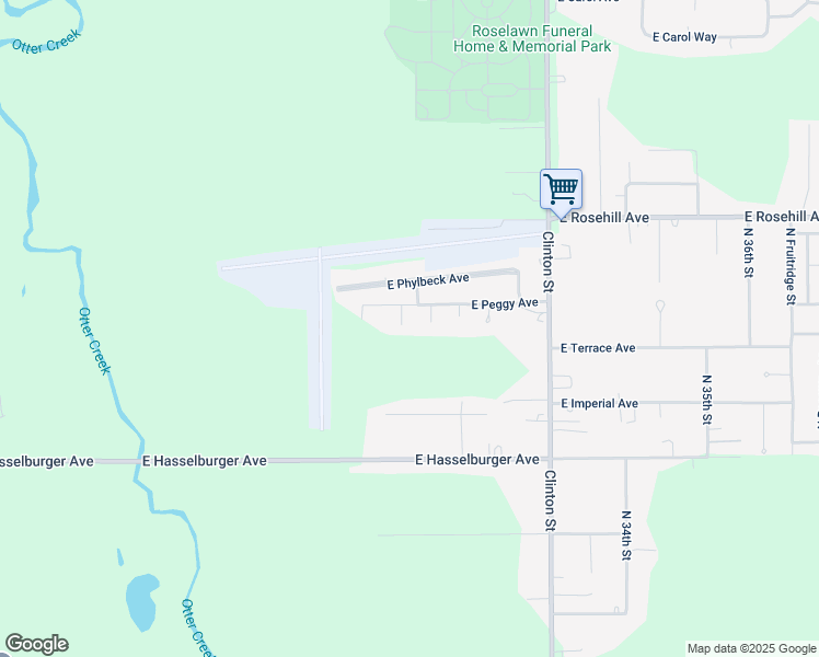 map of restaurants, bars, coffee shops, grocery stores, and more near 6625 North Maxwell Court in Terre Haute