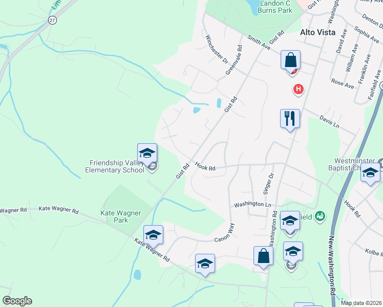 map of restaurants, bars, coffee shops, grocery stores, and more near 210 Morning Star Way in Westminster