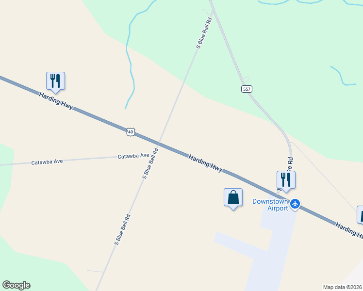 map of restaurants, bars, coffee shops, grocery stores, and more near 672 Harding Highway in Vineland