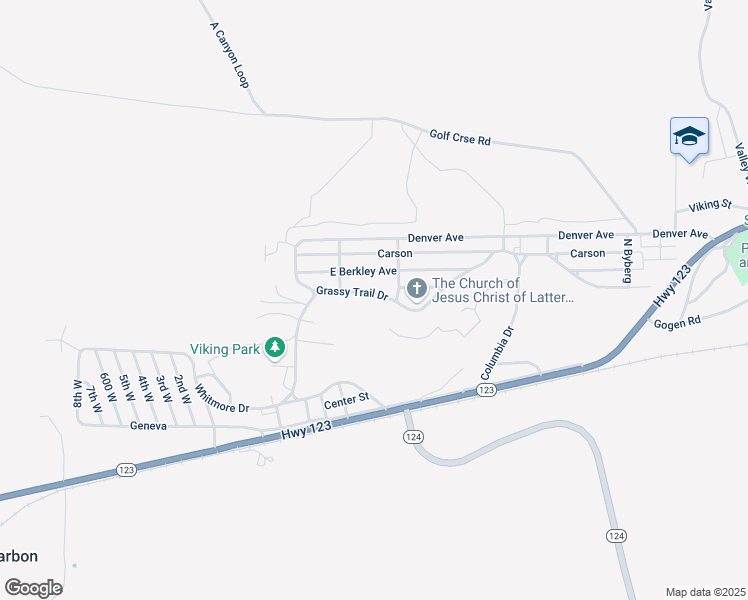 map of restaurants, bars, coffee shops, grocery stores, and more near 134 Grassy Trail Drive in East Carbon