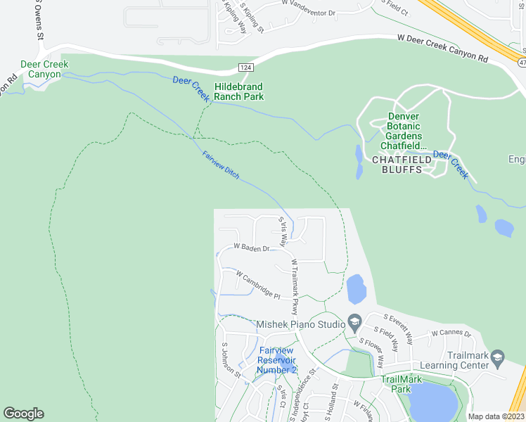 map of restaurants, bars, coffee shops, grocery stores, and more near 9761 West Athens Lane in Littleton