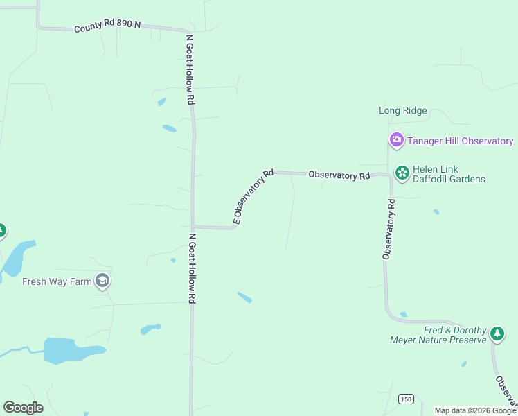 map of restaurants, bars, coffee shops, grocery stores, and more near 1145 Observatory Road in Martinsville