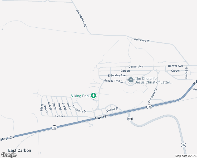 map of restaurants, bars, coffee shops, grocery stores, and more near 112 Shuman Street in East Carbon