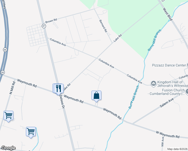 map of restaurants, bars, coffee shops, grocery stores, and more near 10 Stone Drive in Newfield