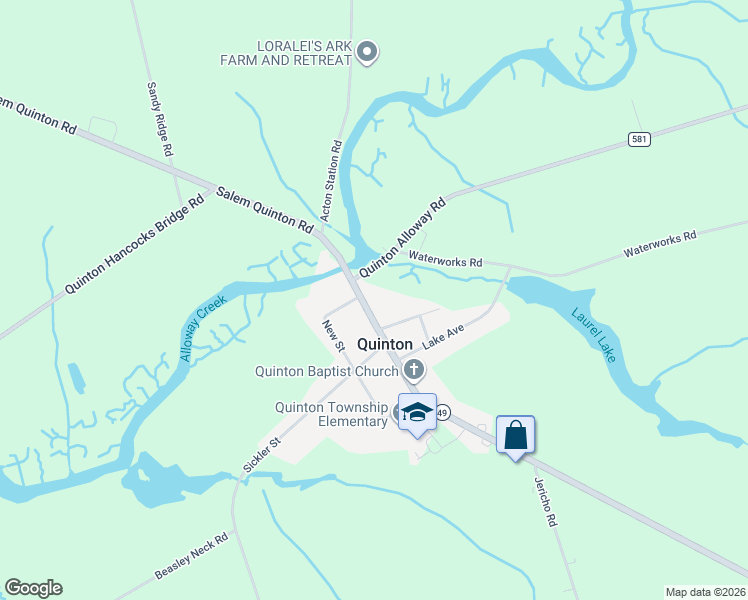 map of restaurants, bars, coffee shops, grocery stores, and more near 12 Quinton-Marlboro Road in Salem