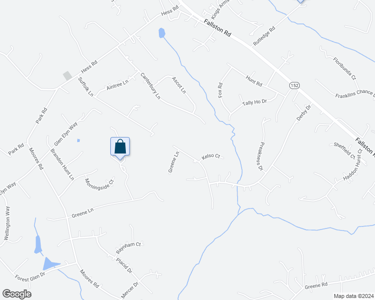 map of restaurants, bars, coffee shops, grocery stores, and more near 3011 Suffolk Lane in Fallston