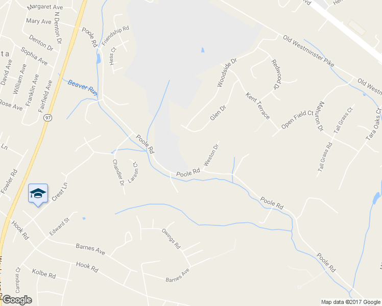 map of restaurants, bars, coffee shops, grocery stores, and more near 1045 Poole Road in Westminster