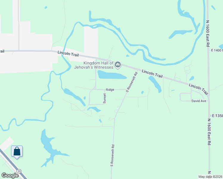 map of restaurants, bars, coffee shops, grocery stores, and more near 3607 Ridge in Taylorville