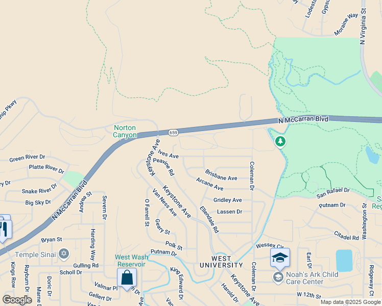 map of restaurants, bars, coffee shops, grocery stores, and more near 2265 Ives Avenue in Reno