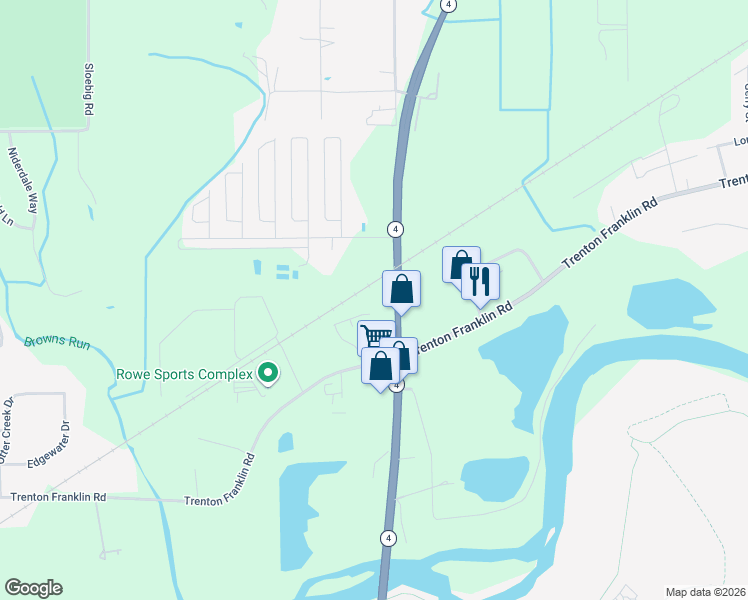 map of restaurants, bars, coffee shops, grocery stores, and more near 6401 Germantown Road in Middletown