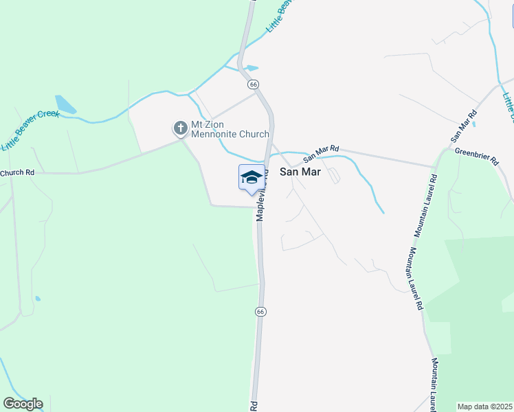 map of restaurants, bars, coffee shops, grocery stores, and more near 8504 Mapleville Road in Boonsboro