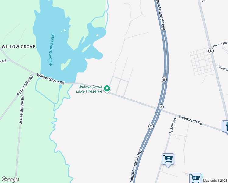 map of restaurants, bars, coffee shops, grocery stores, and more near 2390 Weymouth Road in Newfield