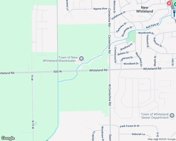 map of restaurants, bars, coffee shops, grocery stores, and more near 500 North in Whiteland