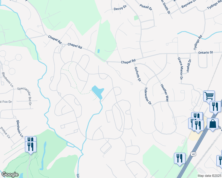 map of restaurants, bars, coffee shops, grocery stores, and more near 302 Friar Rock Circle in Havre de Grace