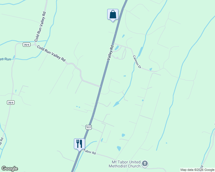 map of restaurants, bars, coffee shops, grocery stores, and more near 91 Mickey Mantle Court in Berkeley Springs