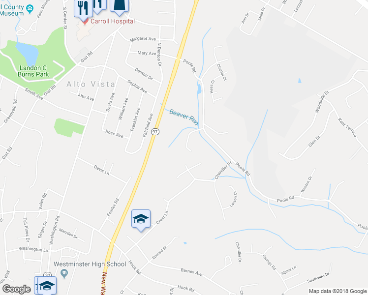 map of restaurants, bars, coffee shops, grocery stores, and more near 401 Libman Drive in Westminster