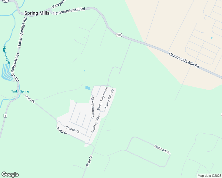 map of restaurants, bars, coffee shops, grocery stores, and more near 645 Fancy Filly Circle in Martinsburg