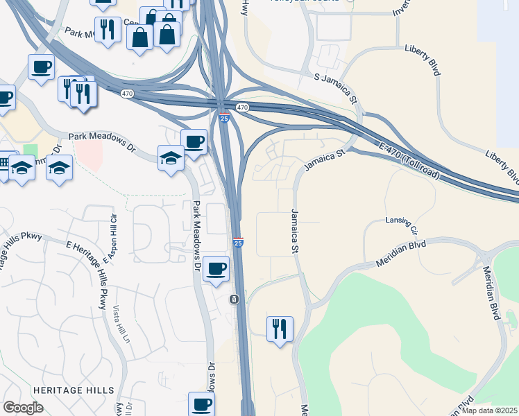 map of restaurants, bars, coffee shops, grocery stores, and more near 9189 South Jamaica Street in Englewood