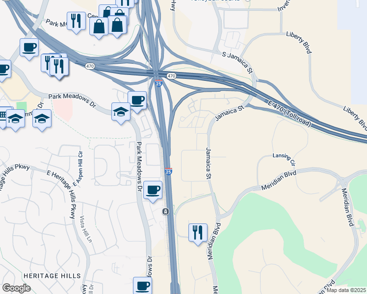 map of restaurants, bars, coffee shops, grocery stores, and more near 9189 South Jamaica Street in Englewood