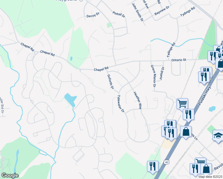 map of restaurants, bars, coffee shops, grocery stores, and more near 332 Hill Court in Havre de Grace