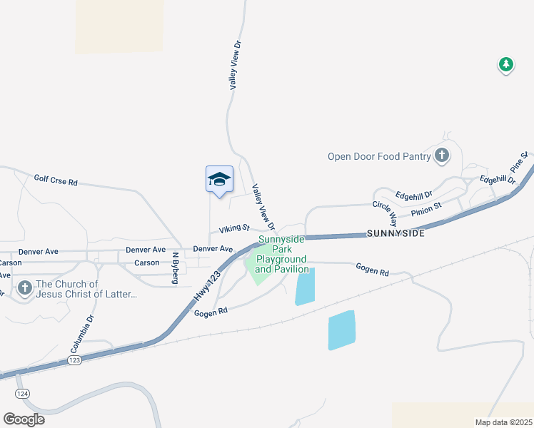 map of restaurants, bars, coffee shops, grocery stores, and more near 110 Valley View Drive in Sunnyside