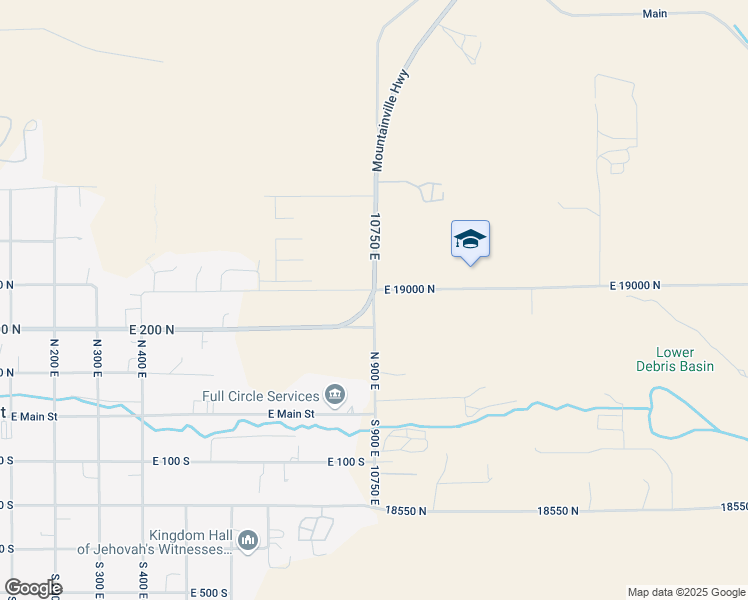 map of restaurants, bars, coffee shops, grocery stores, and more near North 10750 East in Sanpete County