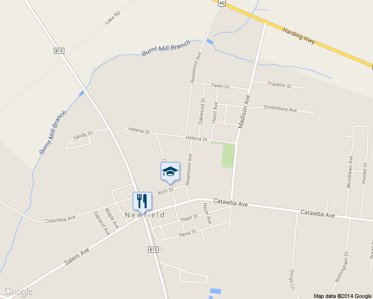 map of restaurants, bars, coffee shops, grocery stores, and more near 218 Rosemont Avenue in Newfield