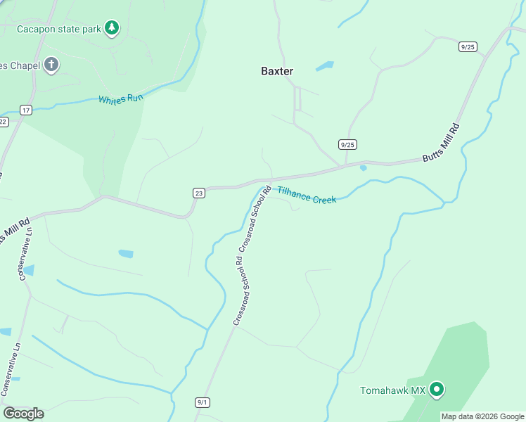 map of restaurants, bars, coffee shops, grocery stores, and more near 2732 Crossroad School Road in Hedgesville