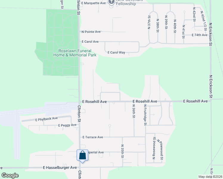 map of restaurants, bars, coffee shops, grocery stores, and more near 3361 East Goldenrod Avenue in Terre Haute