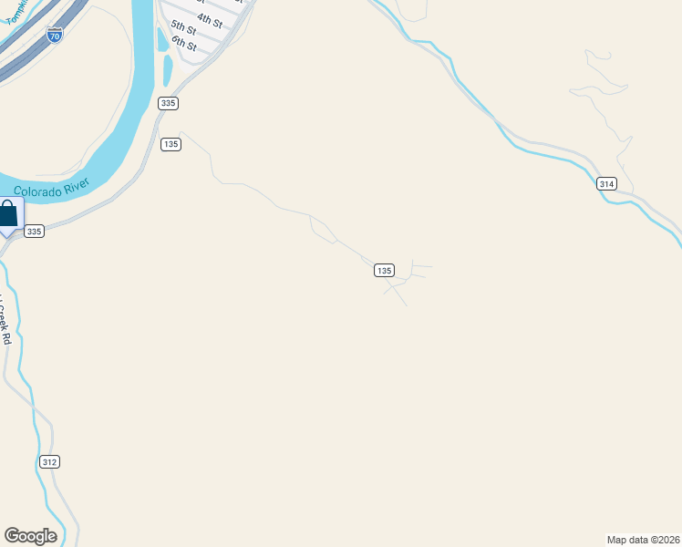 map of restaurants, bars, coffee shops, grocery stores, and more near County Road 135 in New Castle