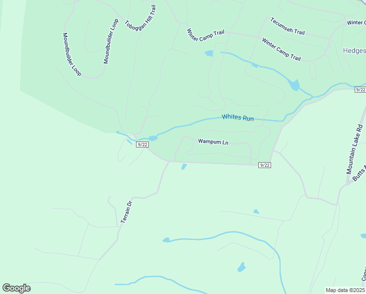 map of restaurants, bars, coffee shops, grocery stores, and more near 68 Wampum Lane in Hedgesville