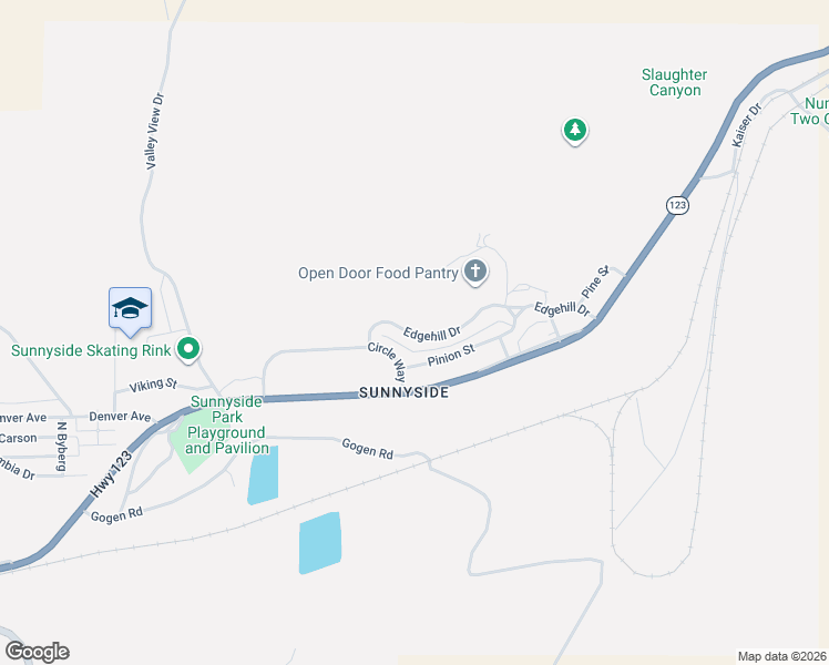 map of restaurants, bars, coffee shops, grocery stores, and more near 419 Edgehill Drive in East Carbon