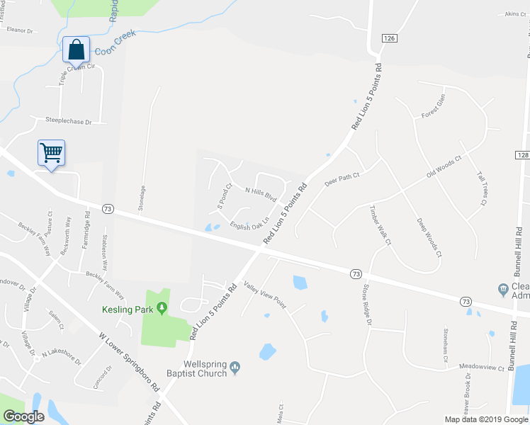 map of restaurants, bars, coffee shops, grocery stores, and more near 25 English Oak Lane in Springboro