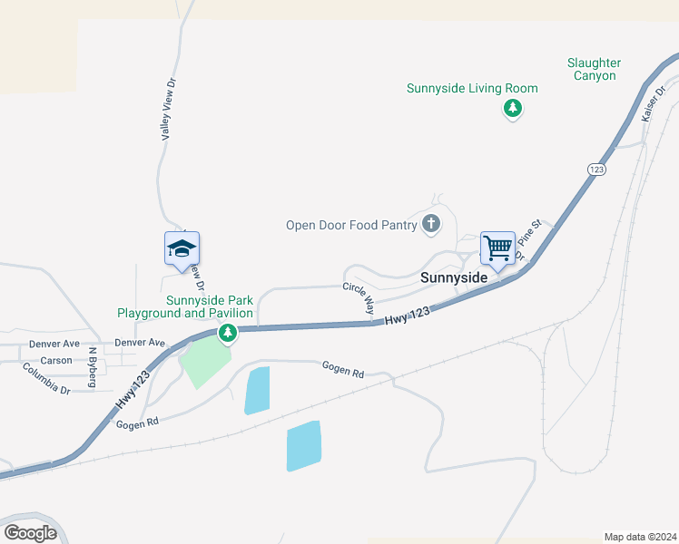 map of restaurants, bars, coffee shops, grocery stores, and more near 365 Edgehill Drive in Sunnyside