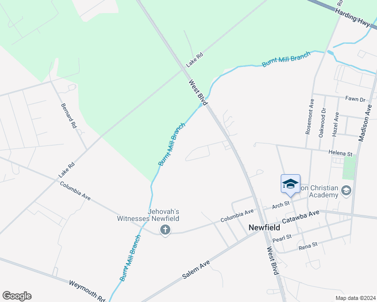 map of restaurants, bars, coffee shops, grocery stores, and more near 14 Sandy Drive in Newfield