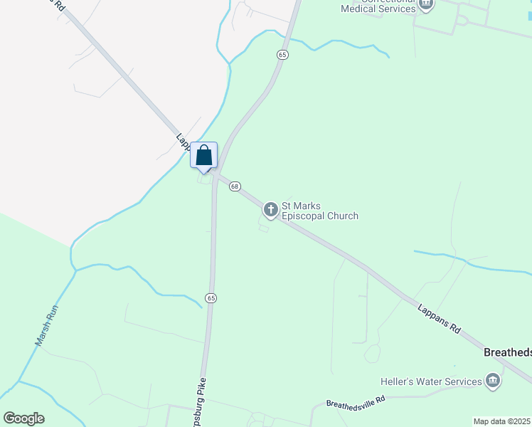 map of restaurants, bars, coffee shops, grocery stores, and more near 18313 Lappans Road in Boonsboro