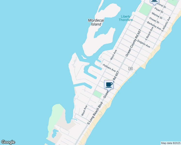 map of restaurants, bars, coffee shops, grocery stores, and more near 412 Jeffries Avenue in Beach Haven