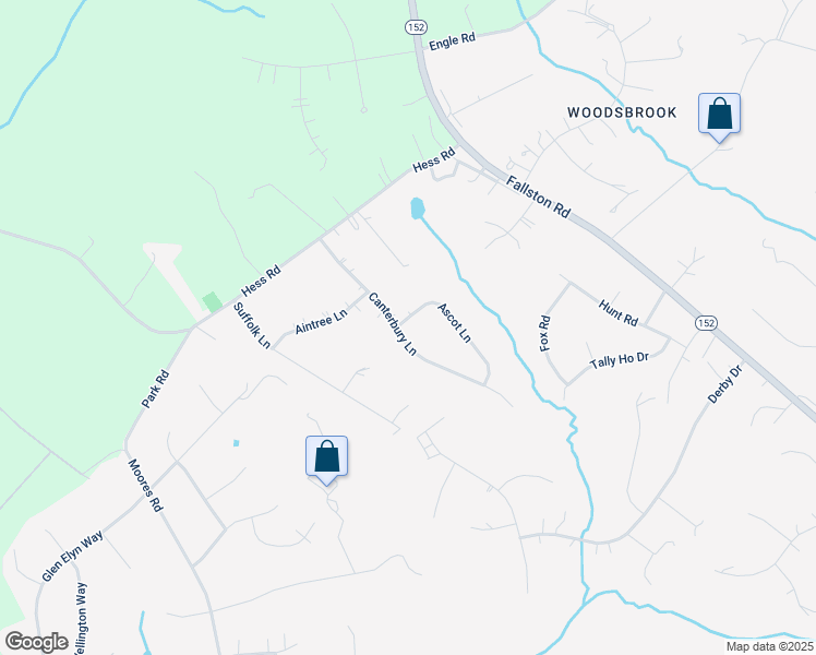 map of restaurants, bars, coffee shops, grocery stores, and more near 3221 Canterbury Lane in Fallston