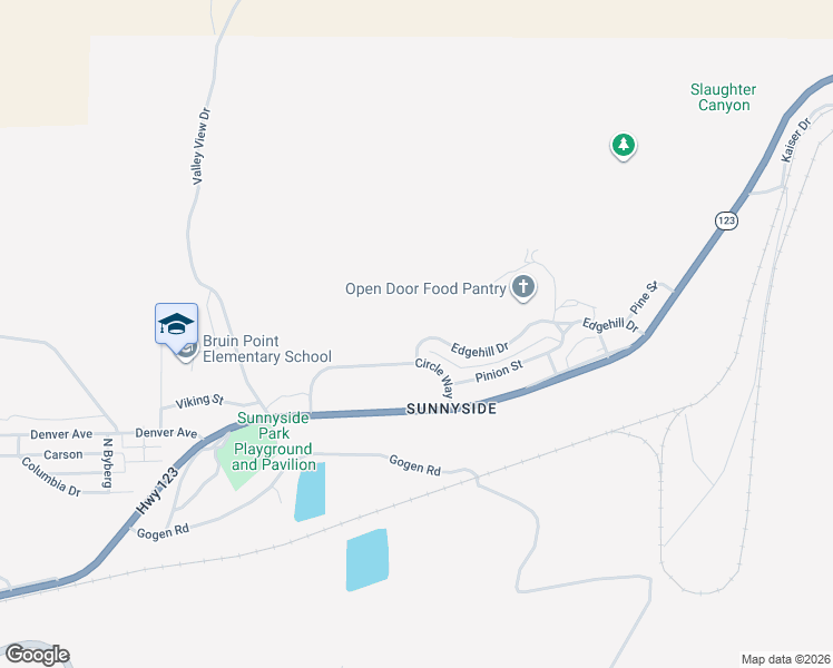 map of restaurants, bars, coffee shops, grocery stores, and more near 367 Edgehill Drive in Sunnyside