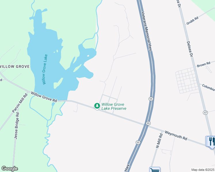 map of restaurants, bars, coffee shops, grocery stores, and more near 4393 Stanley Terrace in Newfield