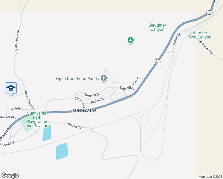 map of restaurants, bars, coffee shops, grocery stores, and more near 620 Edgehill Drive in East Carbon