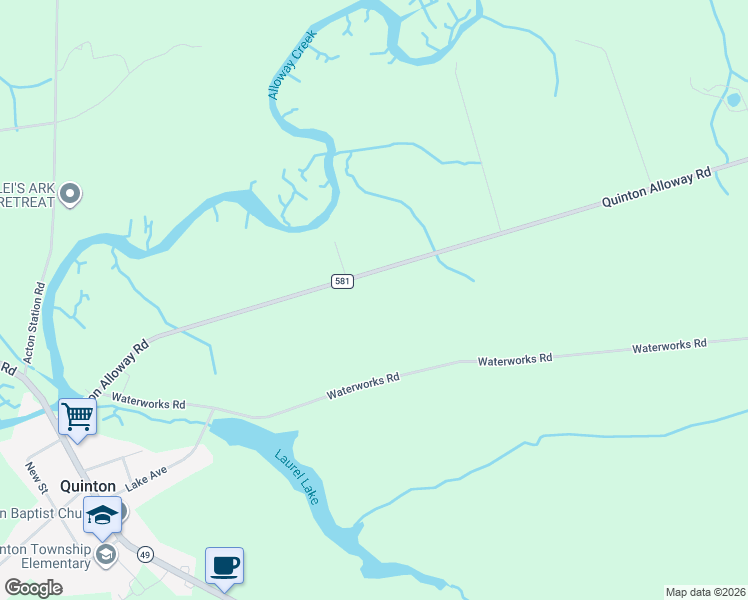 map of restaurants, bars, coffee shops, grocery stores, and more near 85 Quinton Alloway Road in Salem