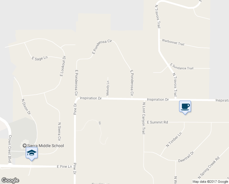 map of restaurants, bars, coffee shops, grocery stores, and more near 13048 Melody Lane in Parker