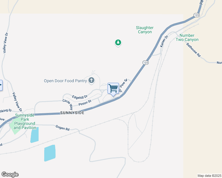 map of restaurants, bars, coffee shops, grocery stores, and more near 695 Edgehill Drive in Sunnyside