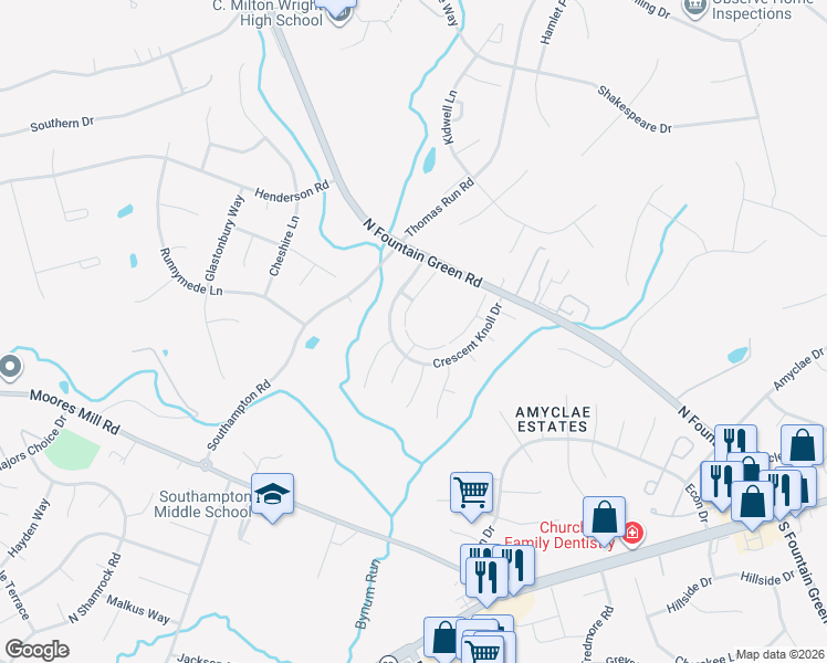map of restaurants, bars, coffee shops, grocery stores, and more near 825 Albion Place in Bel Air