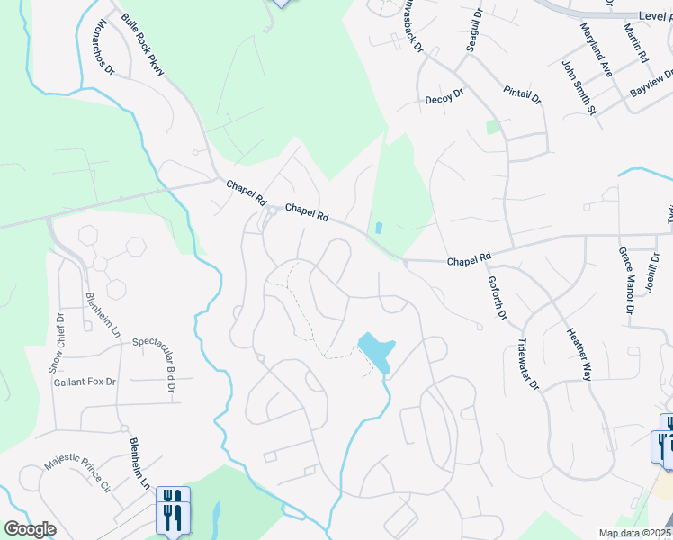 map of restaurants, bars, coffee shops, grocery stores, and more near 221 War Admiral Way in Havre de Grace