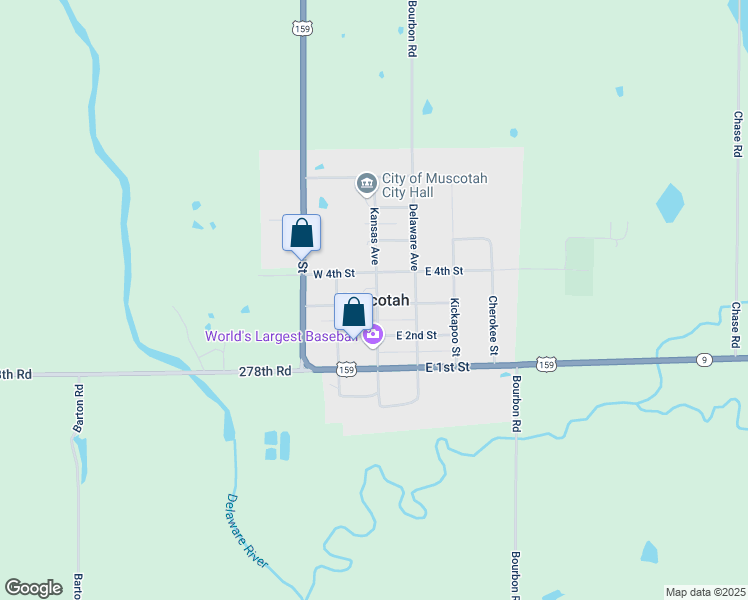 map of restaurants, bars, coffee shops, grocery stores, and more near in Muscotah