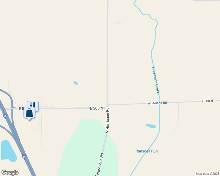 map of restaurants, bars, coffee shops, grocery stores, and more near 5131 North Hurricane Road in Whiteland