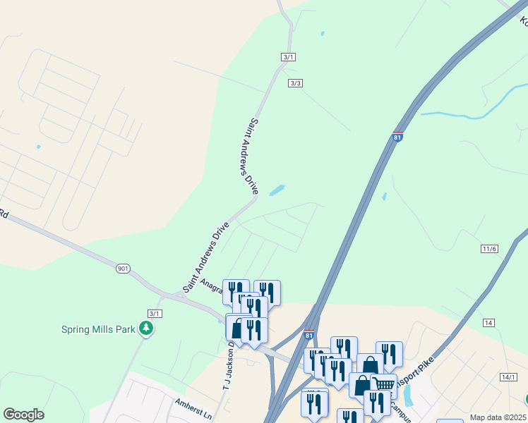 map of restaurants, bars, coffee shops, grocery stores, and more near 199 Ontario Drive in Hedgesville